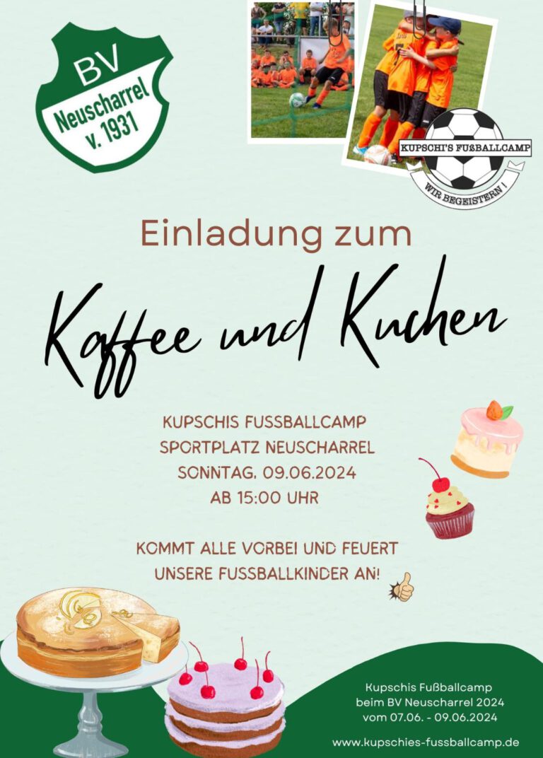 Read more about the article Einladung zum Kaffee und Kuchen beim Fussballcamp!